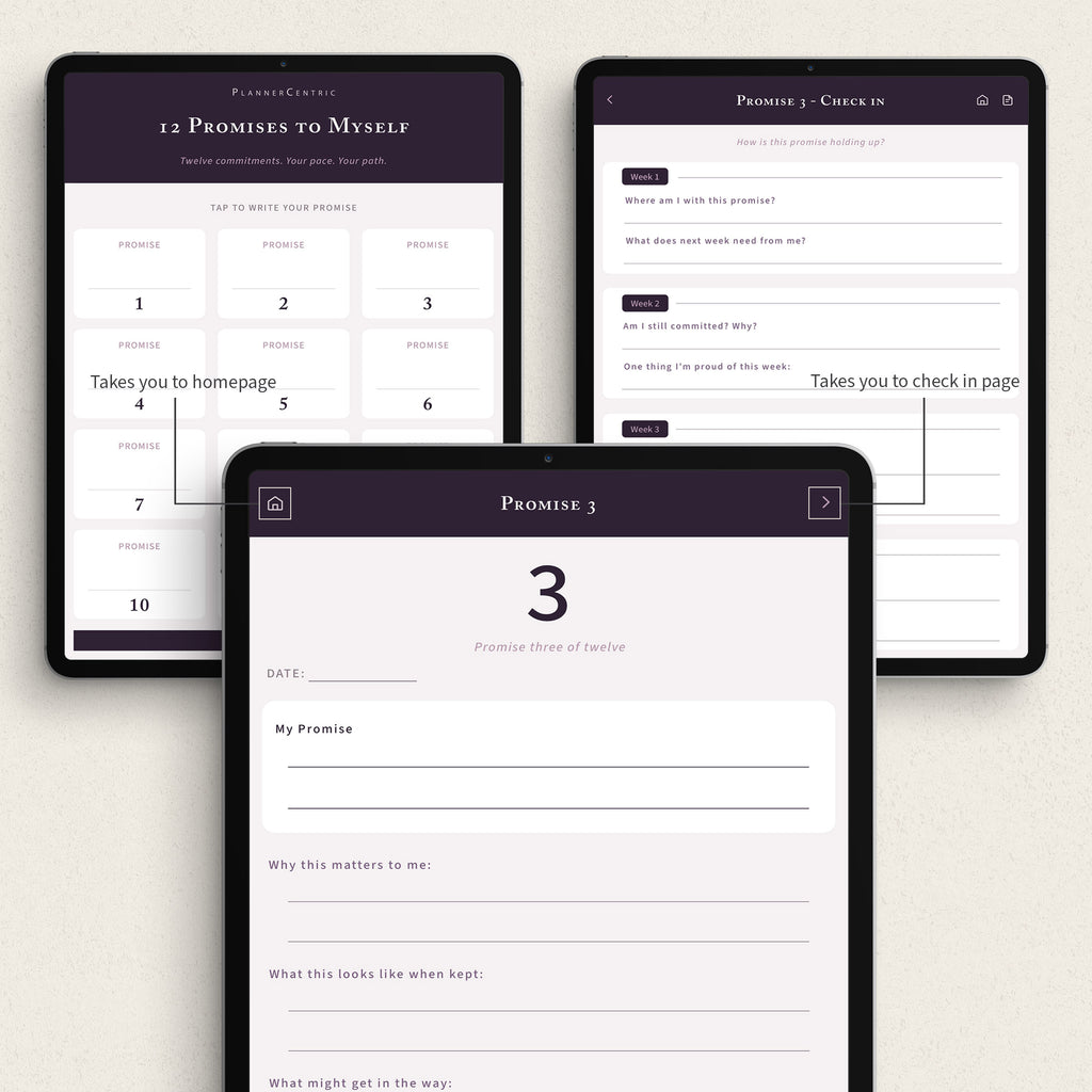 12 Promises to Myself - Commitment Planner