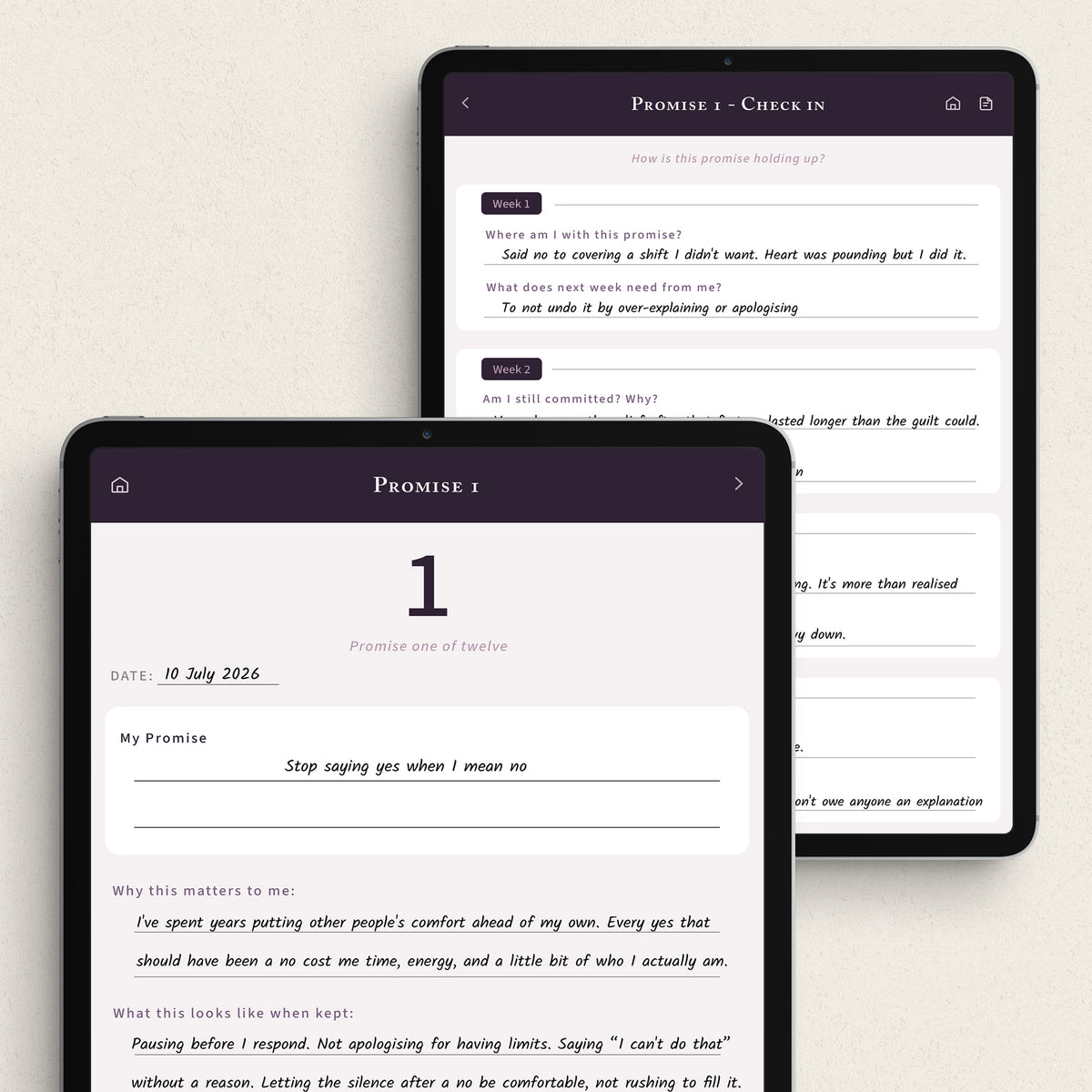 12 Promises to Myself - Commitment Planner