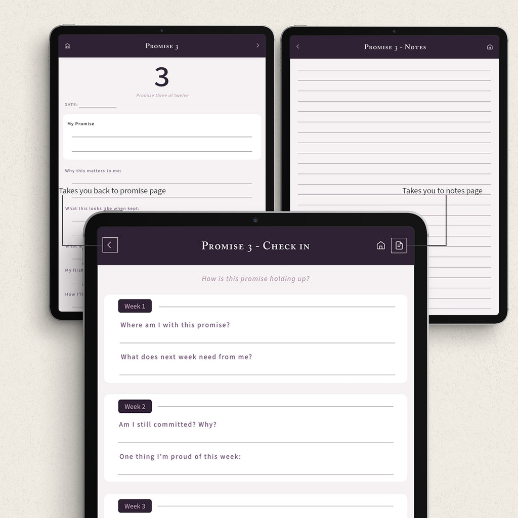 12 Promises to Myself - Commitment Planner